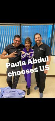 Dr. Raj is on the left and (obviously! lol) Paula Abdul is on the right.