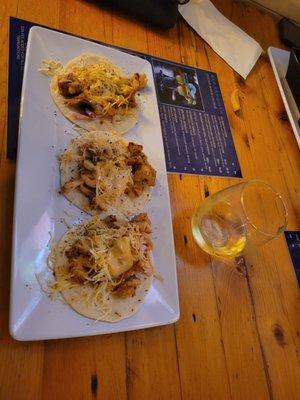 Caribbean tacos and chardonnay