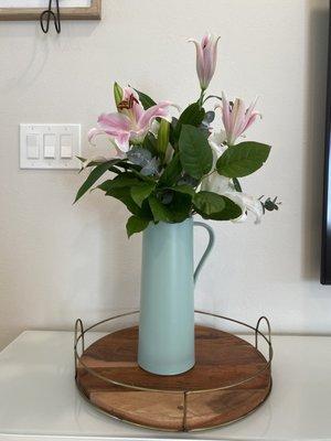 Lillies and eucalyptus