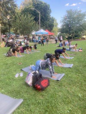 Yoga at the park