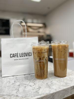 B.S. Shaken Espresso (left) and Cookie Butter Latte (right)