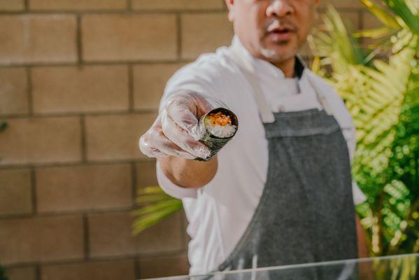 Our chefs dazzle on-site, crafting hand rolls with fresh, quality ingredients. More catering & events information available on our website!