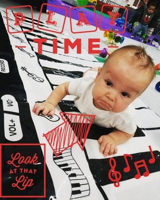 Quinn wasn't sure about his first piano lesson... #squishybabies