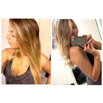 Before(grown out ombré) & after, GORGEOUS highlights  she did an amazing job, once again.