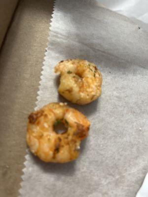 Way overcooked shrimp. Like rubber.