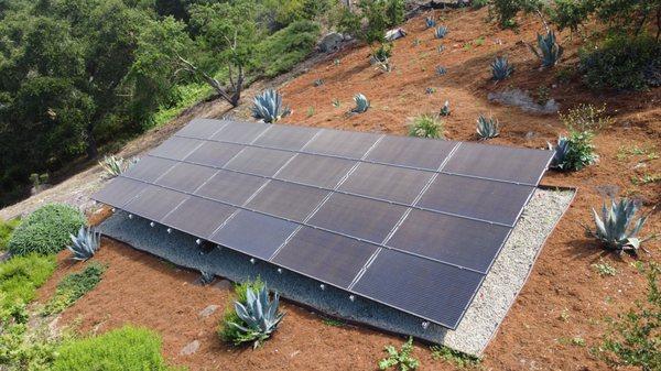 Ground mount solar installation in Santa Barbara, CA.