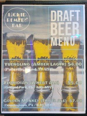 Draft Beer Menu