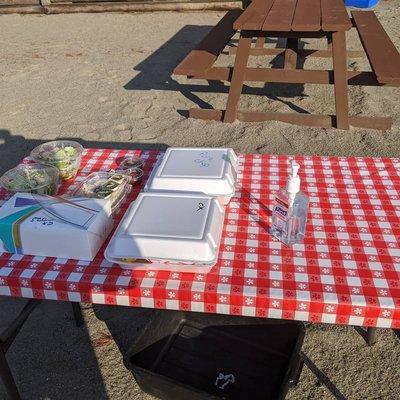 Table they put your food and garbage beneath