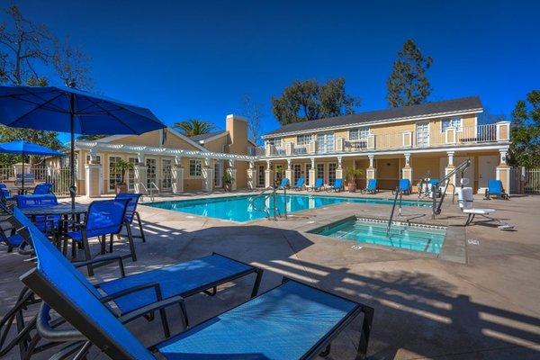 Resort style pool area