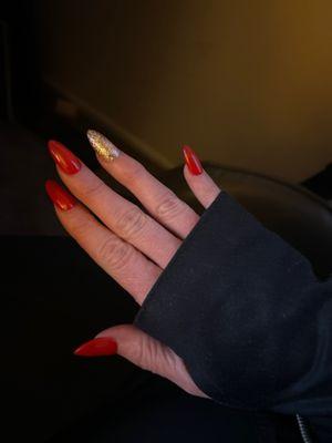 Another amazing gel-dip manicure by Jayson for the holidays!