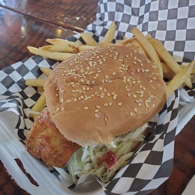 Good size fried fish sandwich