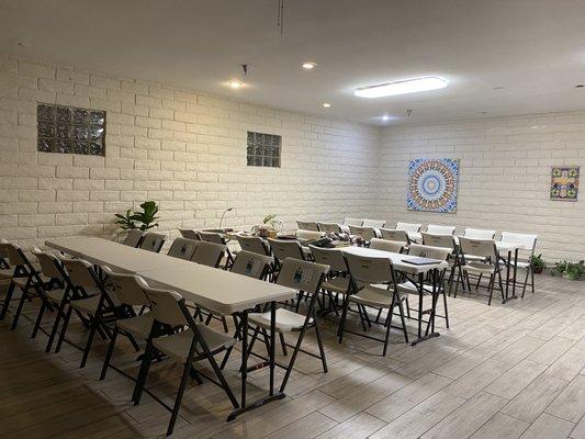 Our dining area. This also can become our seminar or bible study area.