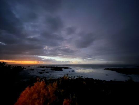 Pupukea at night with massive waves