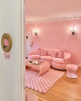 Pink custom sofa