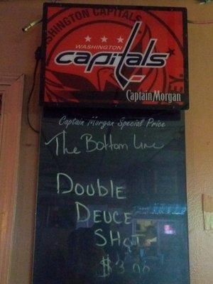 What's a double deuce shot?  Vodka and things.