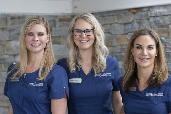 Ashley, Audrey and Tiffany. Our team of nurse injectors at Cosmetic Enhancement Center of New England.