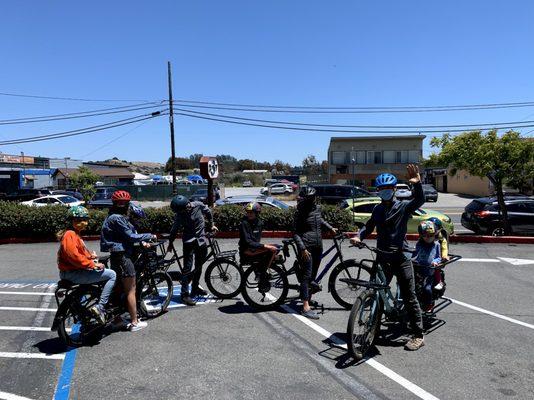 Group test ride embarking