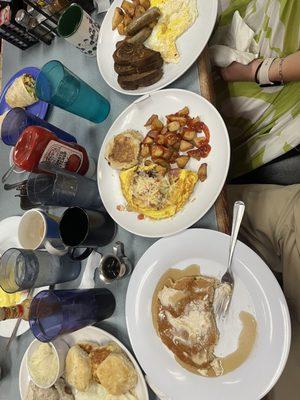 Sabrosos Omelet and a pancake on the side