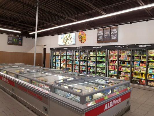 Interior- meat and frozen foods aisle