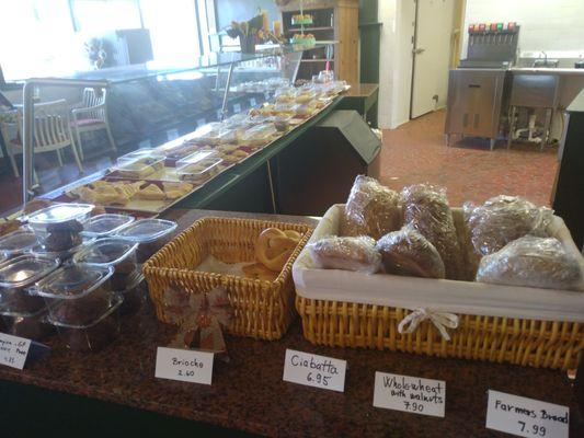 a large selection of baked goods