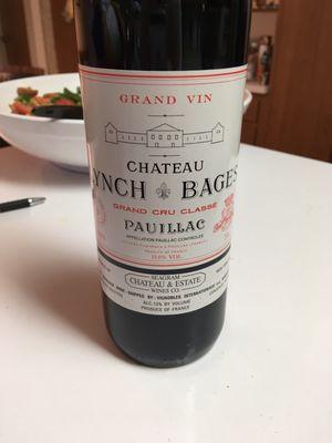 99 Lynch Bages Bordeaux we had with your pinwheel steaks!