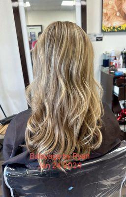 Balayage hair by Ryan call or text for appointment 7142309689