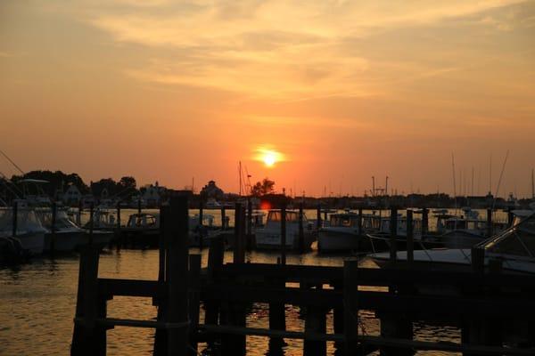 Sunset views from our berth at Gone Fishing Marina