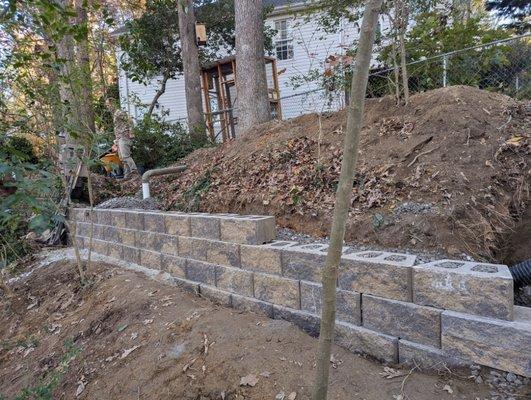 Retaining wall construction! (Irrigation system included!)