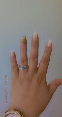 nude ombre coffin nails medium size