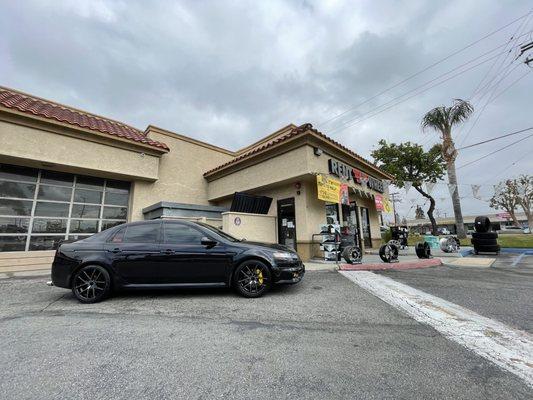 My car with new shoes from rent a wheels