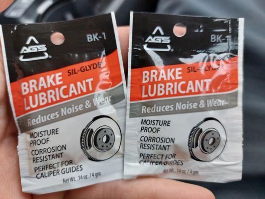 Brake Lubricant $2 each