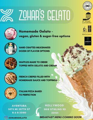 Zohar's Gelato. a family owned gelato shop!