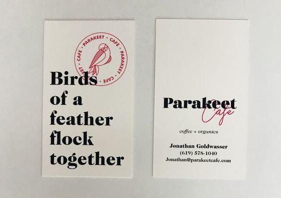 Parakeet Business Cards in 23pt cover