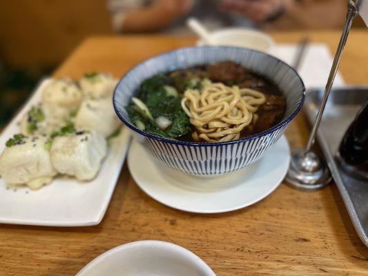 Beef Noodle Soup and Panfried Pork Buns :) yumsicles + good company = wonderful lunch