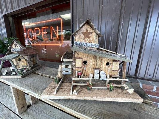 Bird Houses and Plants out front