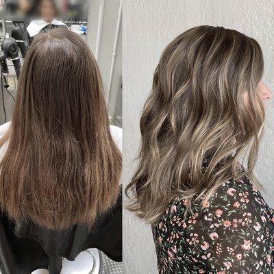 Balayage and haircut by Renee