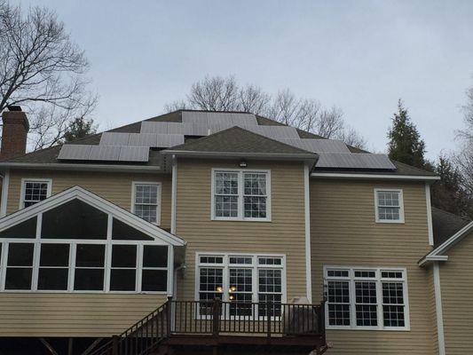 Solar panels from NuWatt post-install - perfectly aligned!