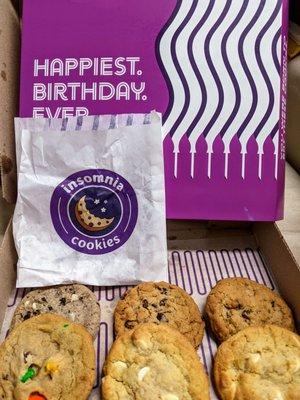 Including a birthday sleeve that wraps around the cookies box.