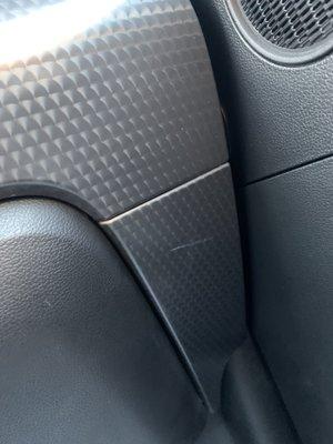 Scratch in plastic on dash