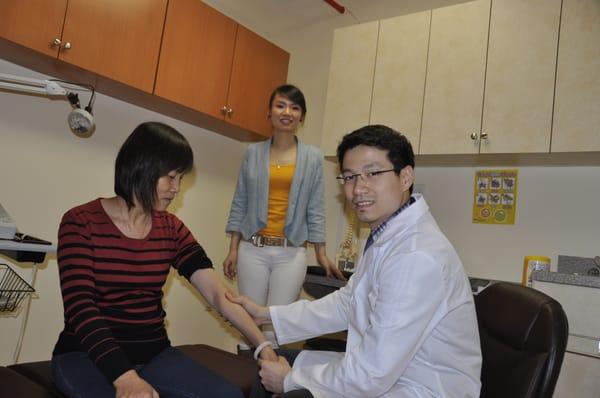 Dr. Chen with patients