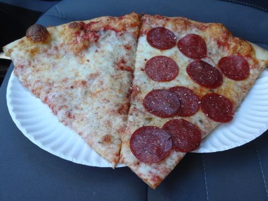 NY style slices at Gennaro's Pizza in New Haven, CT.