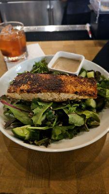 Mix salad my way with added blackened salmon