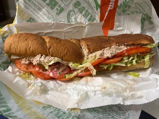 Tuna Sub - the way I ordered it. Extra tuna, extra lettuce, extra tomato, and medium amount of mayo.