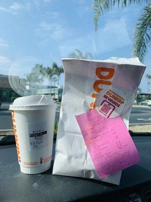 My medium black coffee and blueberry glazed donut for National Donut Day :D !