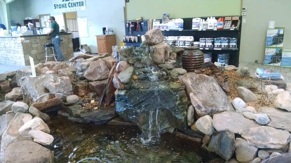 Nice water feature inside store.