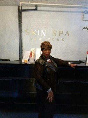 My mom enjoying her Birthday gift!  A deep tissue massage at Skin Spa 21st Street in NYC