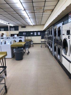 Inside laundromat