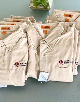 Embroidered shirts for Nor-Cal Fumigation