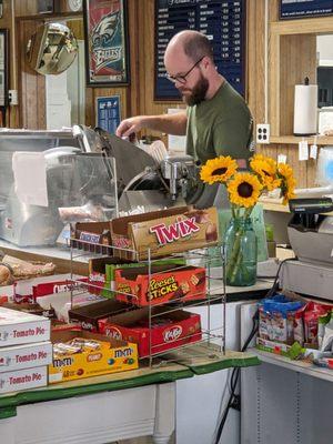 Matt at the deli case