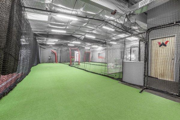 4 Large Batting cages on the second floor